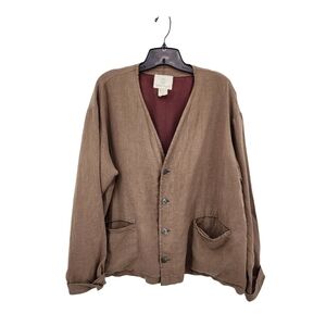 Beekeeper Vintage Women's 100% Linen Button Front Jacket - S